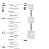 Zales Lab-Created White Sapphire Three Stone Drop Earrings In Sterling Silver Earrings