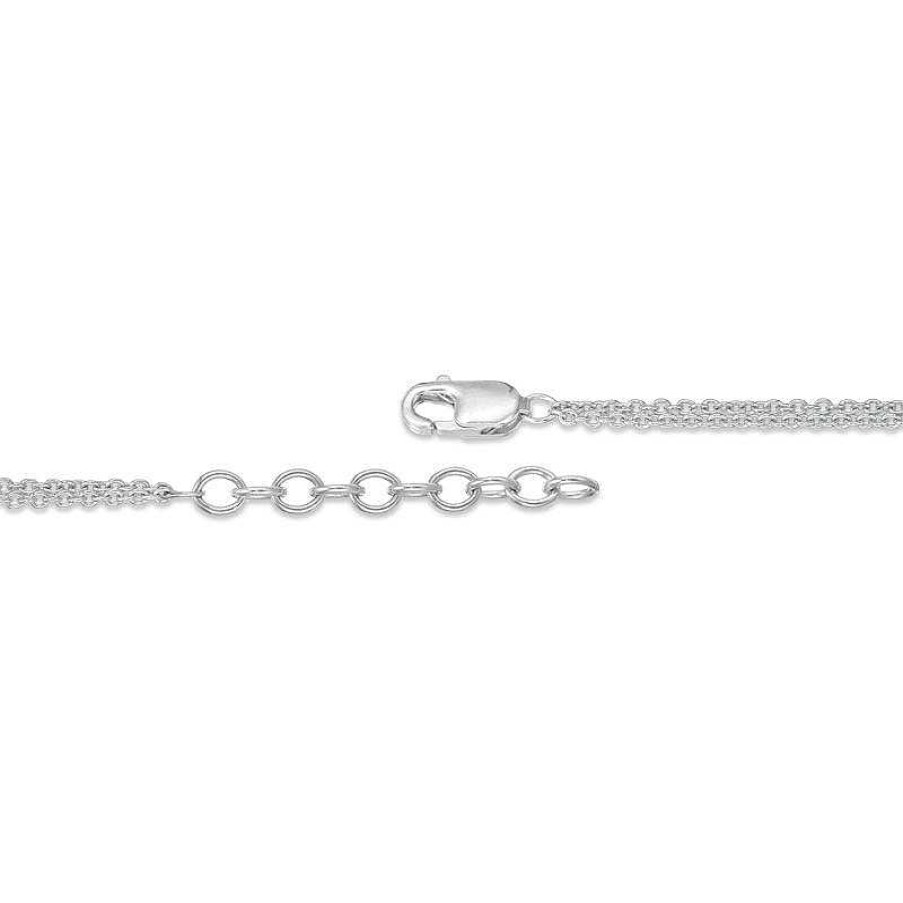 Zales Diamond Accent Interlocking Hearts Bracelet In Sterling Silver - 7.5" Bracelets