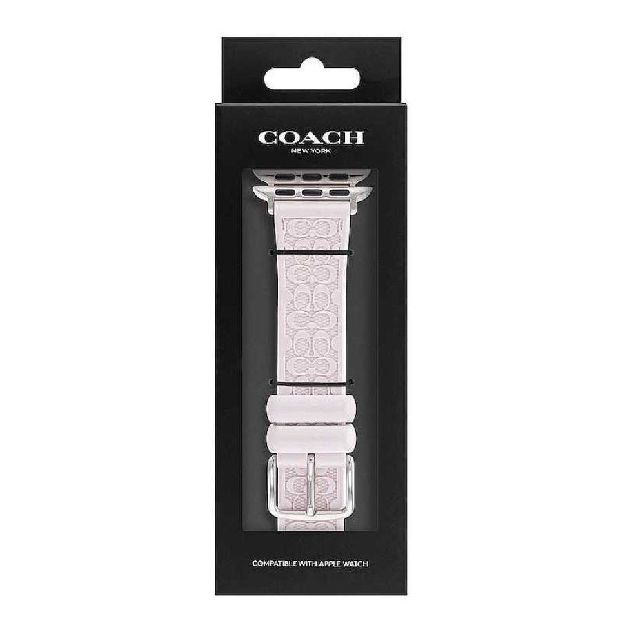 Coach Ladies' Coach Apple Straps Pink Logo Interchangeable Replacement Band Smart Watch Attachment (Model: 14700212) Watches