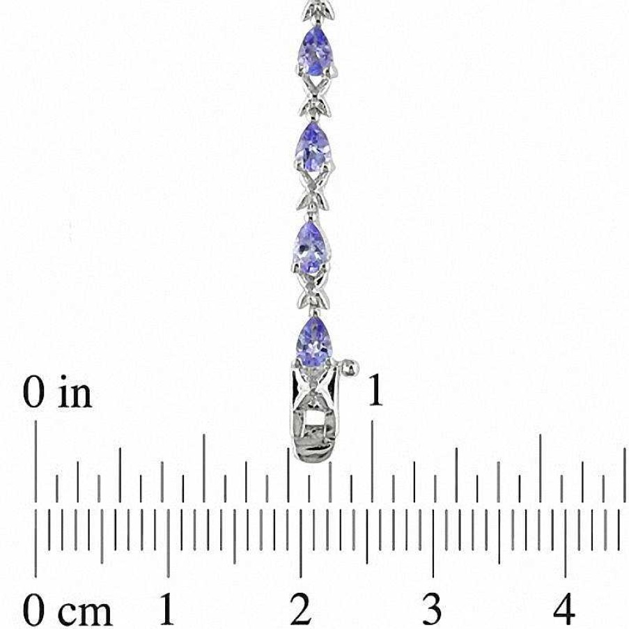 Zales Pear-Shaped Tanzanite Line Bracelet In Sterling Silver Bracelets