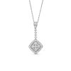 Zales 3/4 Ct. T.W. Lab-Created Diamond Tilted Square Drop Pendant In 10K White Gold Necklaces