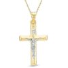 Zales Crucifix Necklace Charm In 14K Two-Tone Gold Necklaces