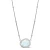 Zales Pear-Shaped Lab-Created Opal And White Sapphire Frame Necklace In Sterling Silver - 16" Necklaces