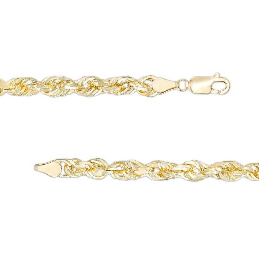 Zales 5.5Mm Glitter Rope Chain Bracelet In Solid 14K Gold - 8.5" Bracelets