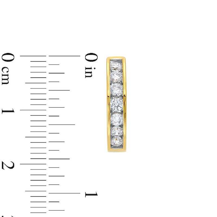 Zales 1 Ct. T.W. Diamond Channel-Set Huggie Hoop Earrings In 10K Gold Earrings