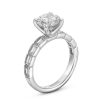 Zales 3-1/4 Ct. T.W. Emerald-Cut And Round Certified Lab-Created Diamond Vintage-Style Engagement Ring In 14K White Gold Rings