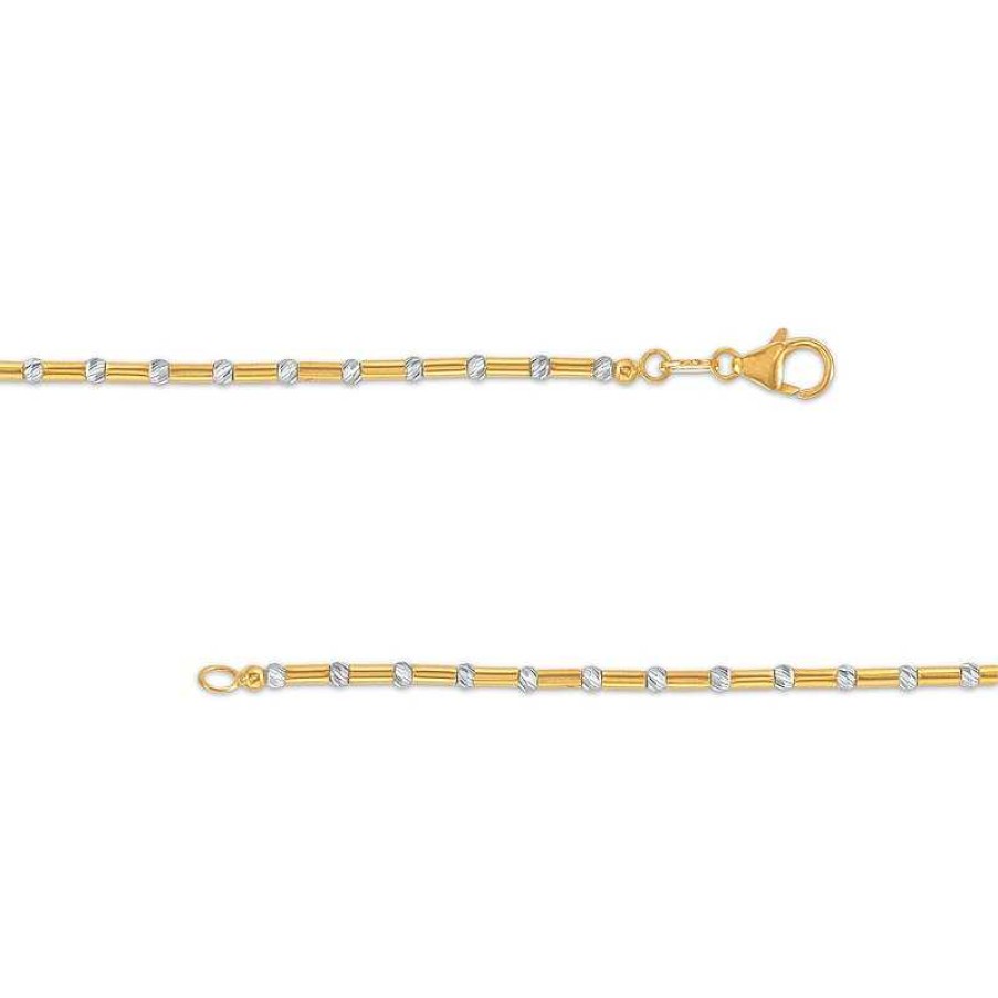 Zales Oro Diamante Beaded Strand Bracelet In 14K Two-Tone Gold - 8.0" Bracelets