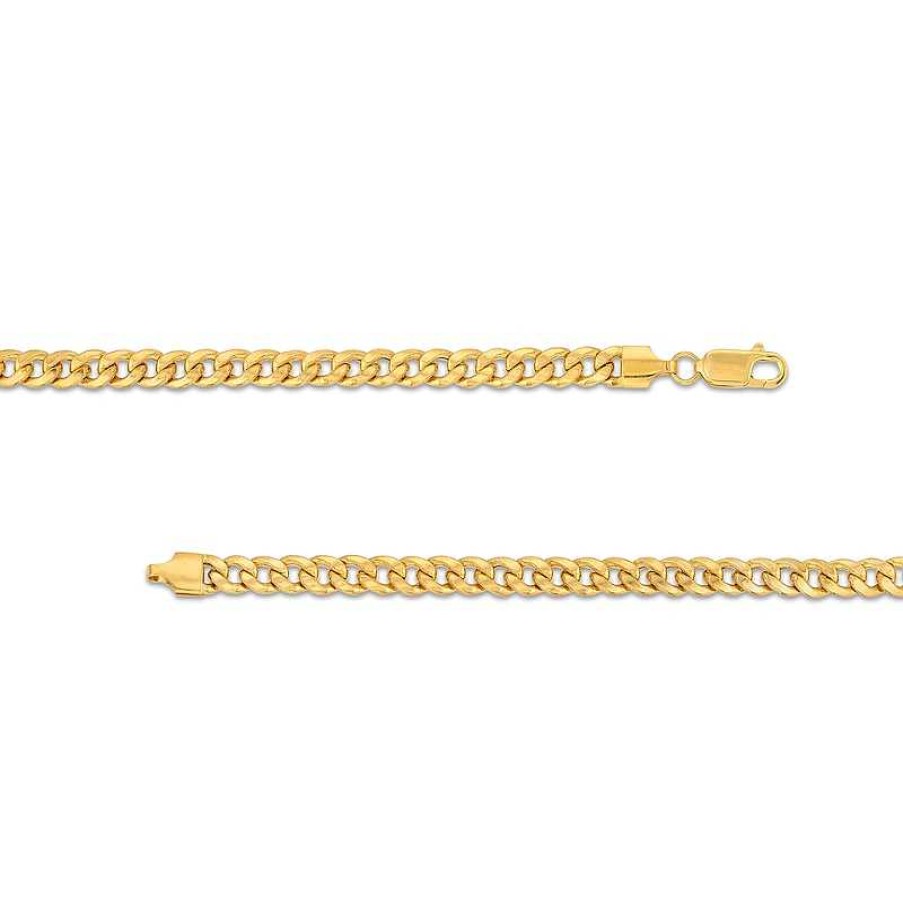 Zales 5.5Mm Curb Chain Bracelet In Hollow 10K Gold - 8.5" Bracelets