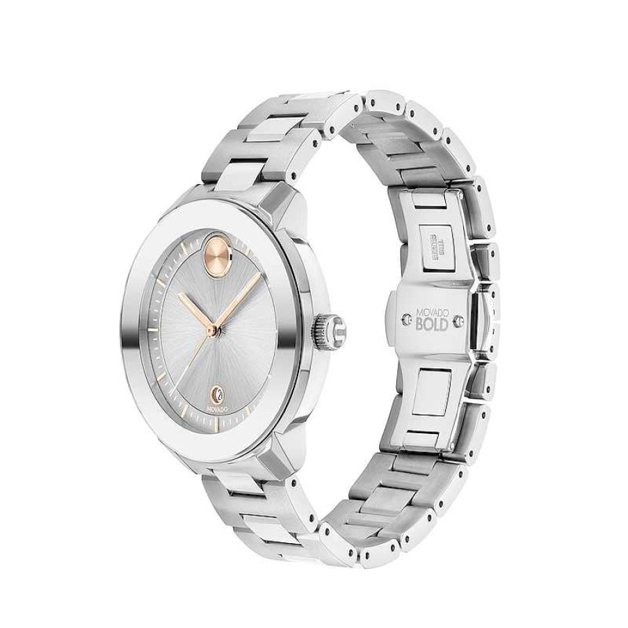 Movado Ladies' Movado Bold® Verso Watch With Silver-Tone Dial (Model: 3600747) Watches