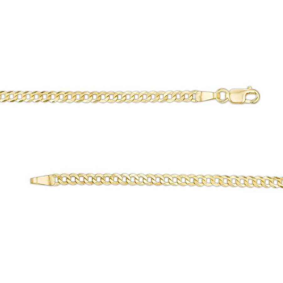 Zales 2.7Mm Curb Chain Bracelet In Solid 14K Gold - 7.5" Bracelets