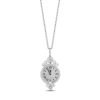 Zales Collector'S Edition Enchanted Disney Cinderella 70Th Anniversary Diamond Clock Pendant In Sterling Silver - 19" Necklaces