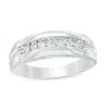 Zales 3/4 Ct. T.W. Quad Diamond Comfort Fit Wedding Ensemble In 14K White Gold - Size 7 And 10.5 Rings