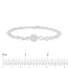 Zales 1/20 Ct. T.W. Diamond Open Circle And Teardrop Alternating Bracelet In Sterling Silver - 7.25" Bracelets