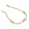 Zales Aquamarine Scroll Bracelet In 10K Gold Bracelets