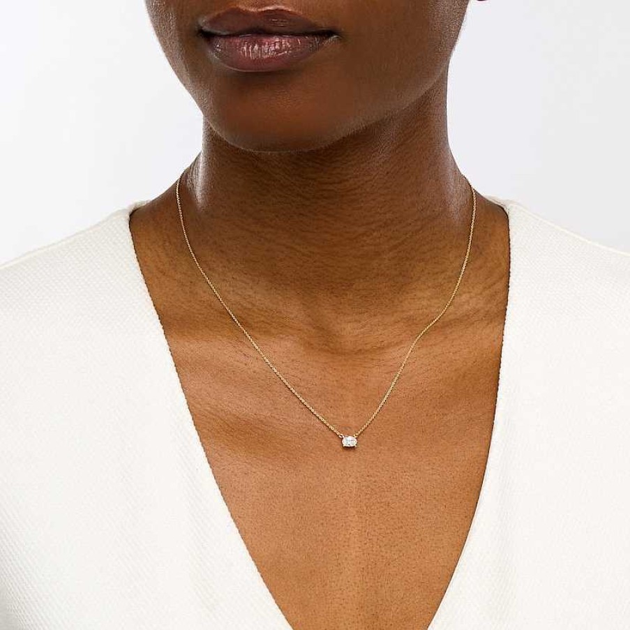 Zales 1/3 Ct. Certified Oval Lab-Created Diamond Solitaire Necklace In 14K Gold (F/Si2) Necklaces