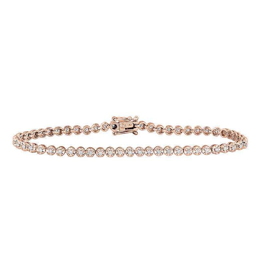 Zales 1/2 Ct. T.W. Diamond Tennis Bracelet In 10K Rose Gold Bracelets