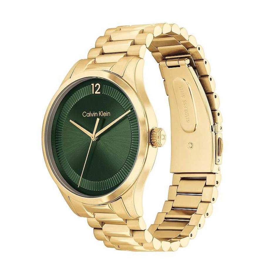 Calvin Klein Calvin Klein Gold-Tone Ip Watch With Green Dial (Model: 25200229) Watches