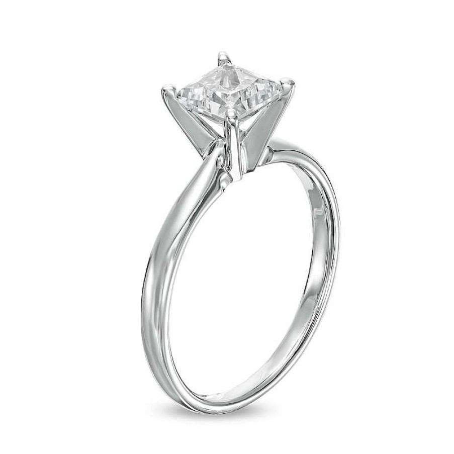 Zales 1 Ct. Certified Princess-Cut Lab-Created Diamond Solitaire Engagement Ring In 14K White Gold (F/Vs2) Rings