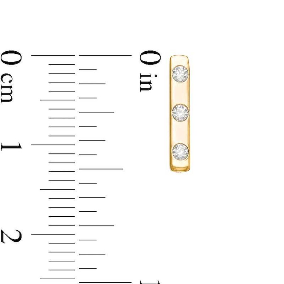 Zales Remixed Reimagined 1/6 Ct. T.W. Diamond Three Stone Vertical Bar Stud Earrings In 10K Gold Earrings