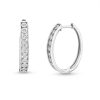 Zales 1/4 Ct. T.W. Diamond Oval Hoop Earrings In Sterling Silver Earrings