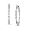 Zales 1 Ct. T.W. Diamond Inside-Out Hoop Earrings In 10K White Gold Earrings