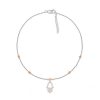 Zales 1/10 Ct. T.W. Diamond Hamsa Anklet In Sterling Silver And 10K Rose Gold 10" Bracelets