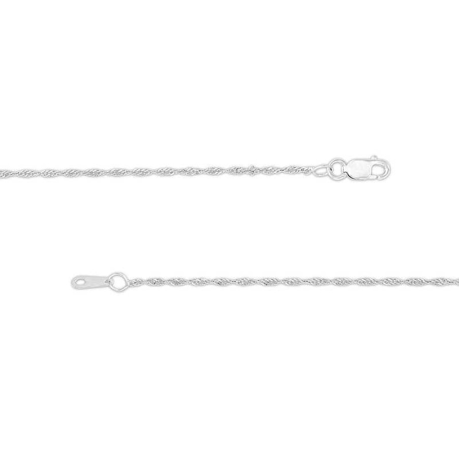 Zales 1.25Mm Singapore Chain Necklace In Solid 10K White Gold - 20" Necklaces