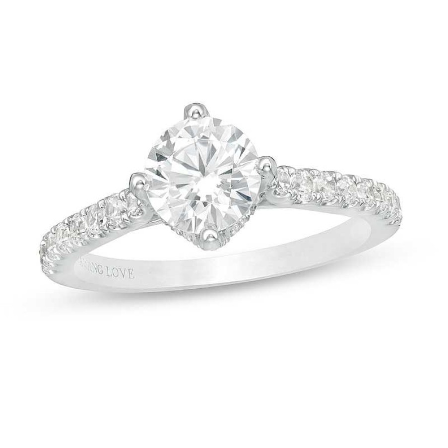 Zales Vera Wang Love Collection 1-1/3 Ct. T.W. Certified Diamond Engagement Ring In 14K White Gold (I/Si2) Rings