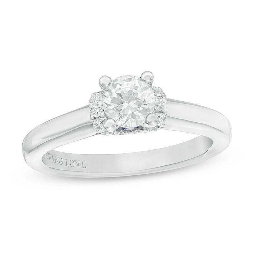 Zales Vera Wang Love Collection 5/8 Ct. T.W. Diamond Solitaire Collar Engagement Ring In 14K White Gold Rings