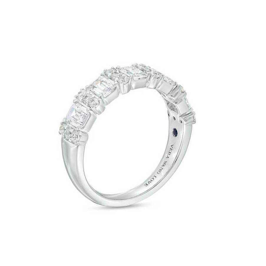 Zales True Lab-Created Diamonds By Vera Wang Love 1-1/2 Ct. T.W. Alternating Anniversary Band In 14K White Gold (F/Vs2) Rings