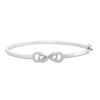 Zales 1/5 Ct. T.W. Diamond Double Infinity Loop Bangle In Sterling Silver Bracelets