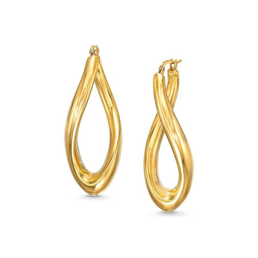 Zales 21.0Mm Sculpted Hollow 14K Gold Hoop Earrings Earrings