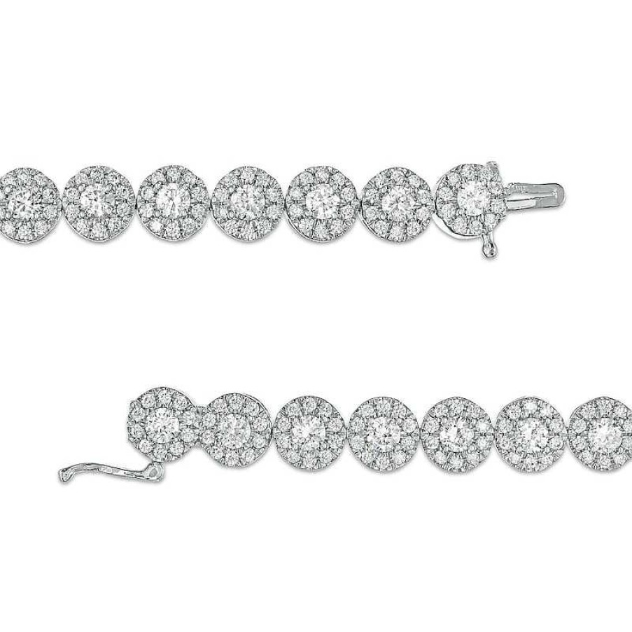 Zales 7 Ct. T.W. Certified Lab-Created Multi-Diamond Bracelet In 14K White Gold (F/Si2) 7.25" Bracelets