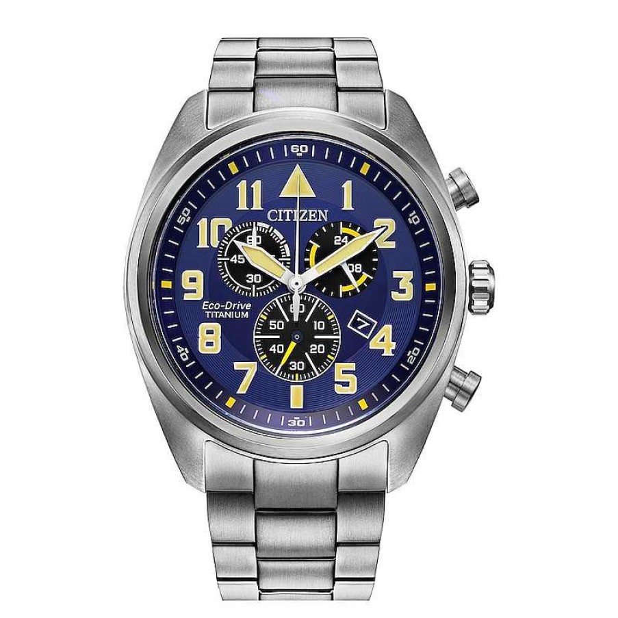 Citizen Men'S Citizen Eco-Drive® Garrison Super Titanium Watch With Blue Dial (Model: At2480-57L) Watches