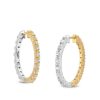 Zales 1-5/8 Ct. T.W. Princess-Cut And Round Certified Lab-Created Diamond Reversible Hoop Earrings In 14K Two-Tone Gold Earrings