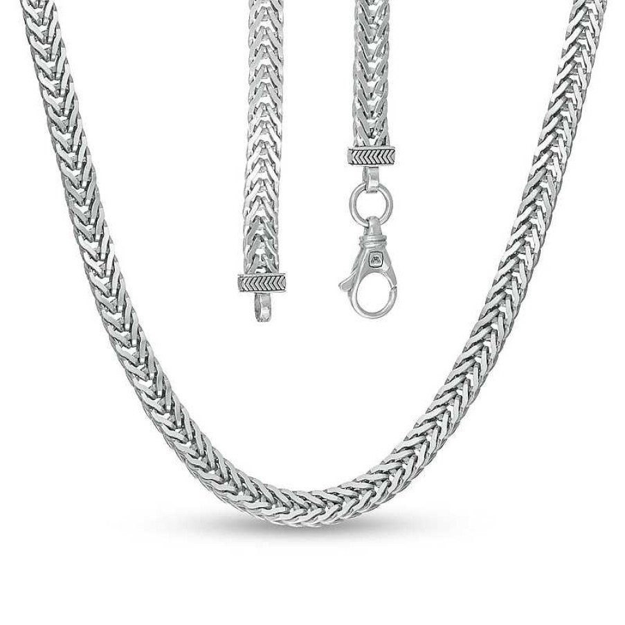 Zales Vera Wang Men 6.0Mm Foxtail Chain Necklace In Solid Sterling Silver - 22" Necklaces