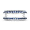 Zales Vera Wang Love Collection 1/3 Ct. T.W. Diamond And Blue Sapphire Solitaire Enhancer In 14K White Gold Rings