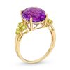 Zales Oval Amethyst And Peridot Fashion Ring In 10K Gold Rings