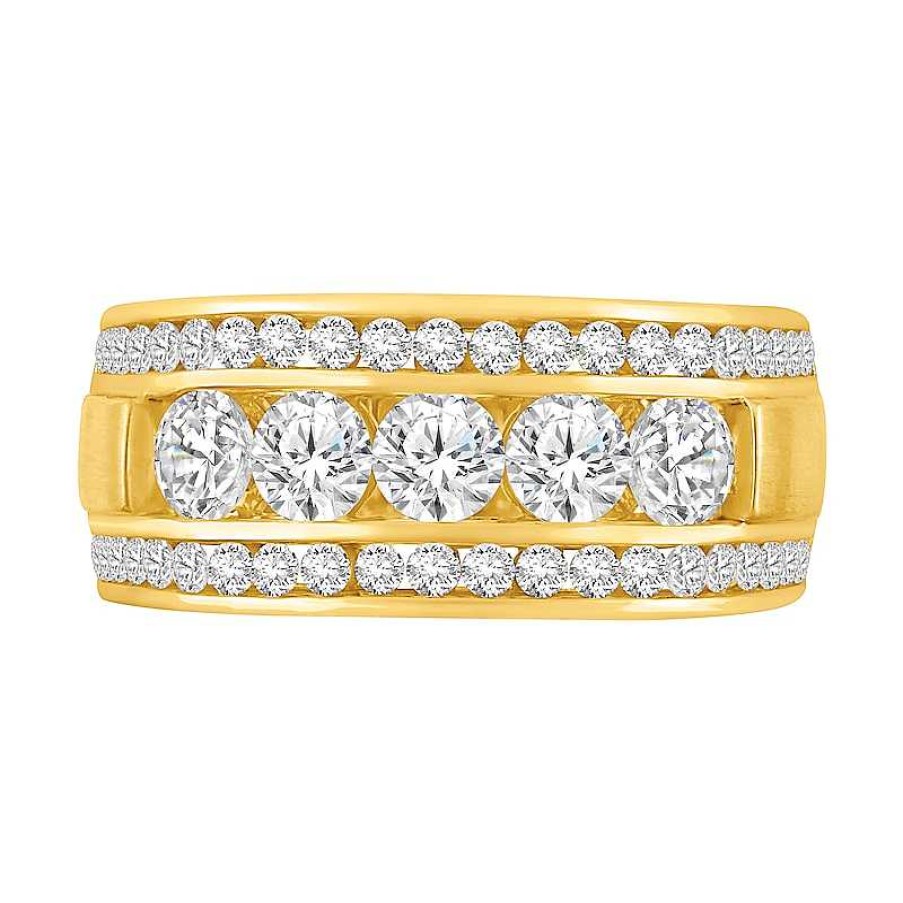 Zales Men'S 2 Ct. T.W.Certified Lab-Created Diamond Band In 14K Gold (F/Vs2) Rings