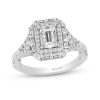 Zales Enchanted Disney Cinderella 2 Ct. T.W. Emerald-Cut Diamond Frame Engagement Ring In 14K White Gold Rings