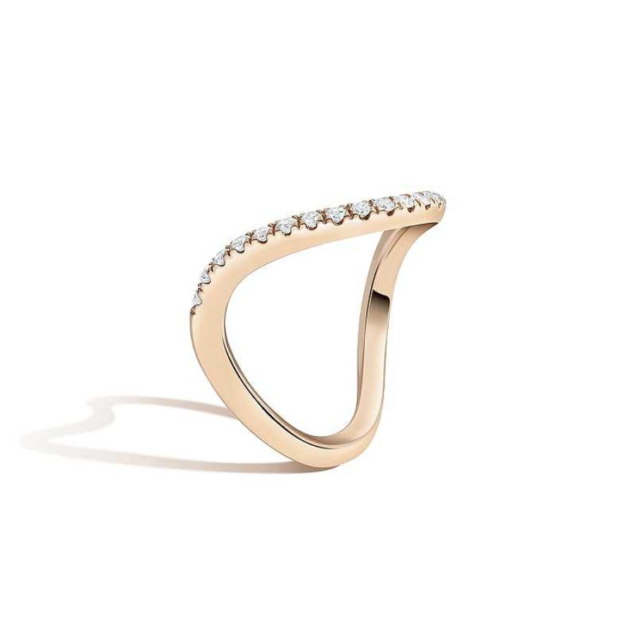 Zales Zales X Shahla 1/4 Ct. Certified Lab-Created Diamond Pav Zaha Curve Ring In 14K Gold (F/Vs2) Rings