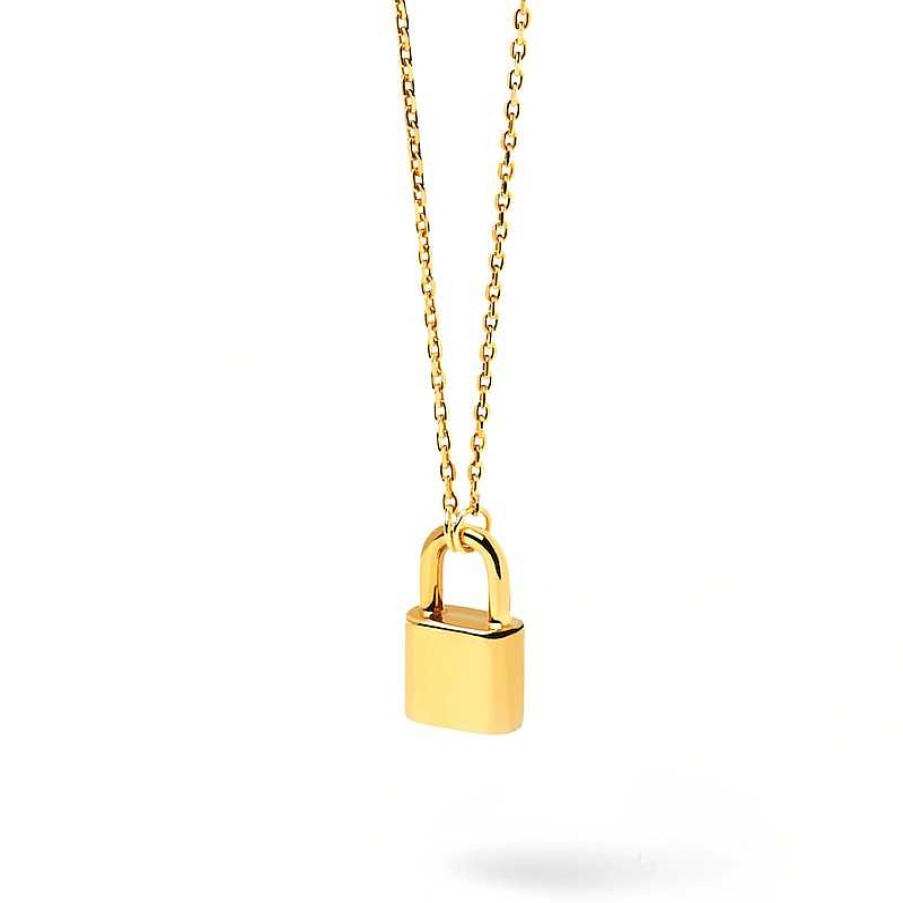 Zales Pdpaola At Zales Lock Necklace In Sterling Silver With 18K Gold Plate 21.65" Necklaces