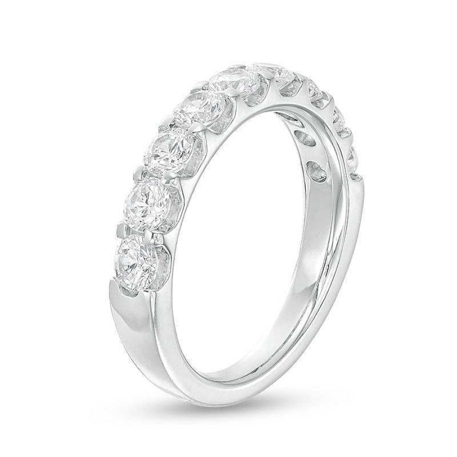 Zales 1-1/2 Ct. T.W. Certified Diamond Nine Stone Band In 14K White Gold (I/Si2) Rings