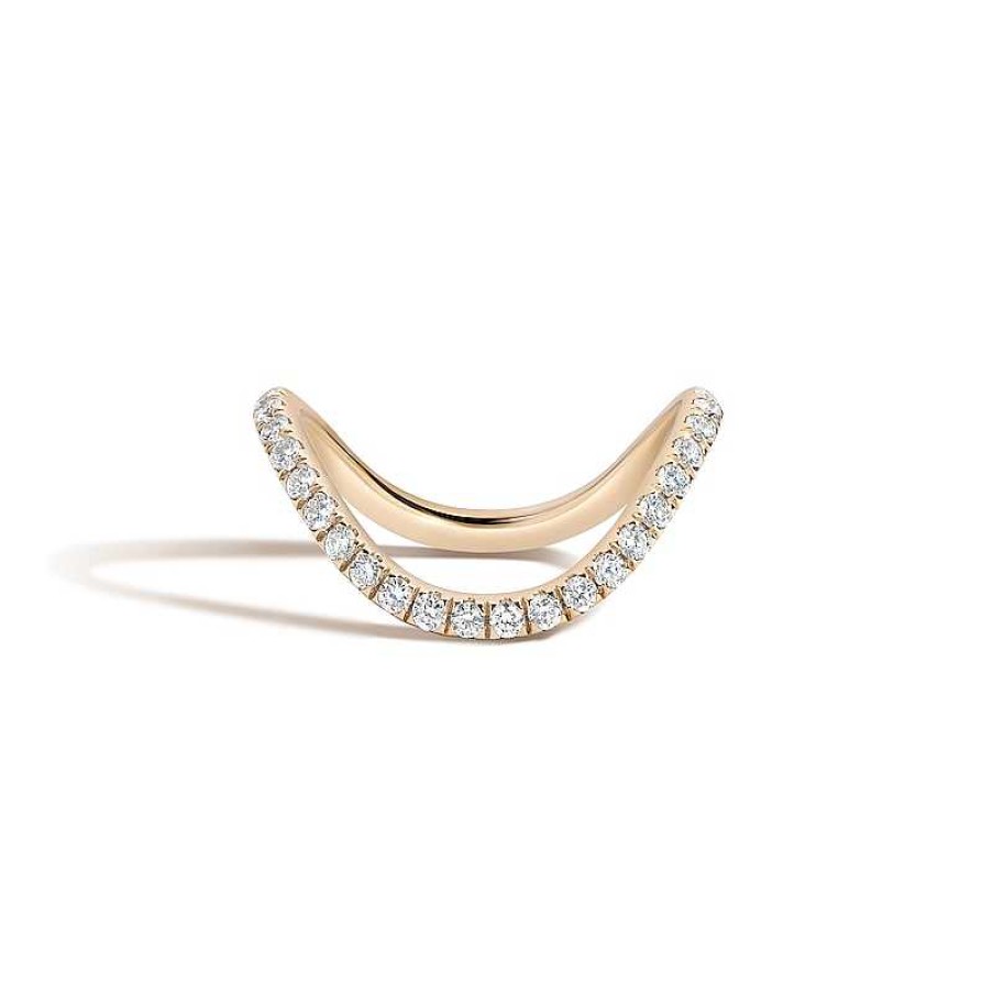 Zales Zales X Shahla 1/4 Ct. Certified Lab-Created Diamond Pav Zaha Curve Ring In 14K Gold (F/Vs2) Rings