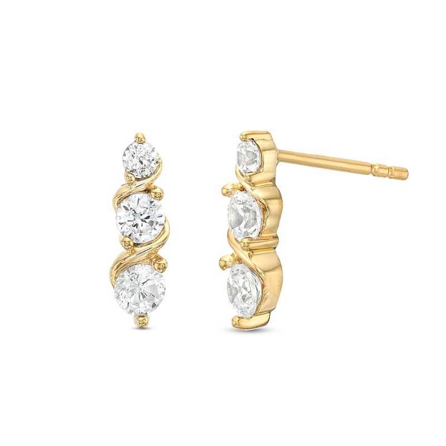 Zales Marilyn Monroe Collection 1/2 Ct. T.W. Journey Diamond Trio Swirl Drop Earrings In 10K Gold Earrings