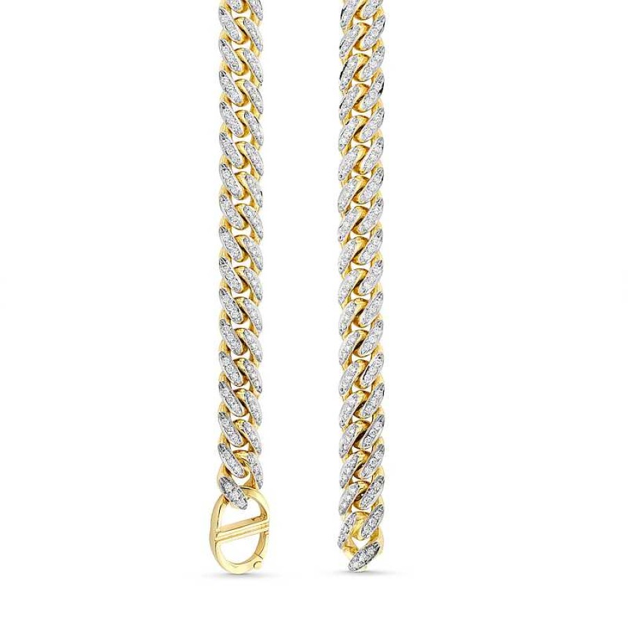 Zales Zales X Alessi Domenico 6-3/8 Ct. T.W. Diamond Miami Cuban Chain Necklace In 18K Gold - 22" Necklaces