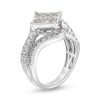 Zales 2 Ct. T.W. Tilted Princess-Cut Multi-Diamond Bypass Multi-Row Engagement Ring In 14K White Gold Rings