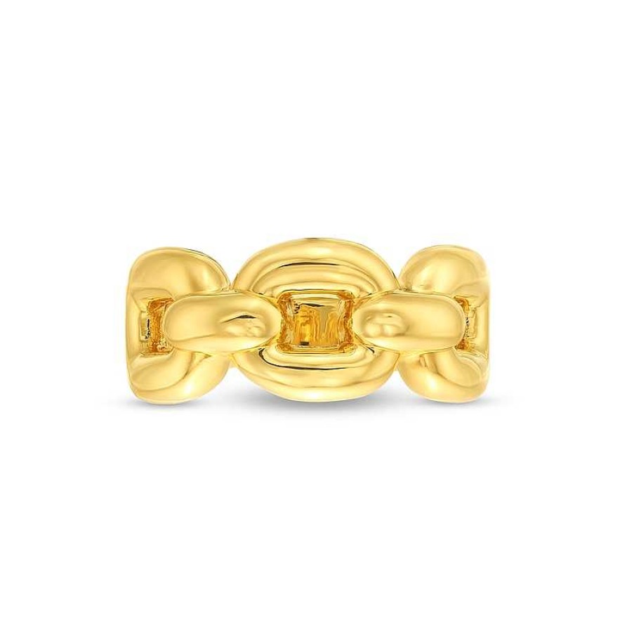 Zales Sculpted Chain Link Ring In Hollow 14K Gold Rings