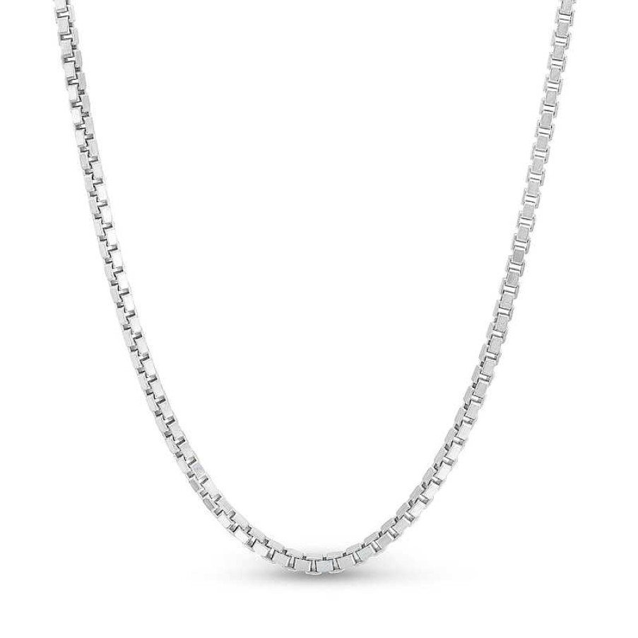 Zales 2.4Mm Diamond-Cut Box Chain Necklace In Solid Sterling Silver - 20" Necklaces