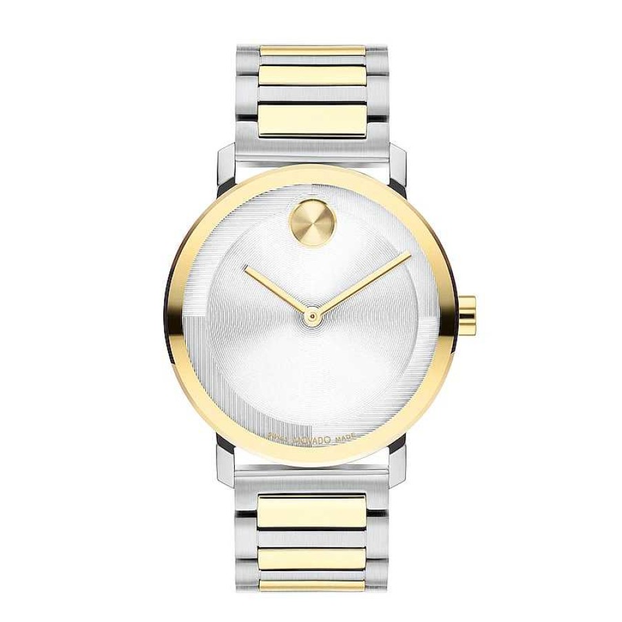 Movado Men'S Movado Bold® Evolution Two-Tone Ip Watch With Textured Tonal Silver-Tone Dial (Model: 3601087) Watches